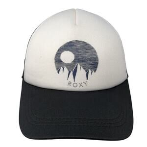 Roxy Snapback Mesh Back Trucker Hat Black One Size Colorblock Outdoor